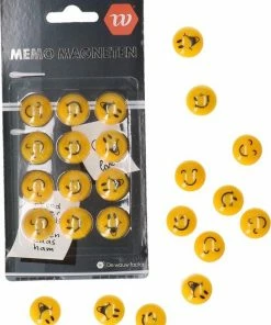 Promo ✔️ De Wauw Factor Smiley Magneten | Memo Magneten | Emoticons | Koelkast Magneet | 12 Stuks ⌛