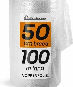 Beste Verkoop ๐ Verhuisservice+ Noppenfolie XL - 50cm X 100m - Bubble Wrap Rol - Bubbeltjes Plastic - Extra Sterk - Bescherm Uw Spullen - Voor Inpakken En Verhuizen - Bubbeltjesplastic ๐
