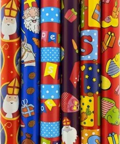 Beste recensies van ✨ Enper Sinterklaaspapier Inpakpapier Cadeaupapier Assortiment H2 - 70 Cm X 3 Meter - 10 Rollen 😀