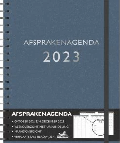 Uitgang ❤️ De Hobbit Hobbit - Afsprakenagenda - Blauw - 2023 - Ringband - Week Op 2 Pagina's - Verticale Indeling - A4 (29.7x21.5cm) 🛒