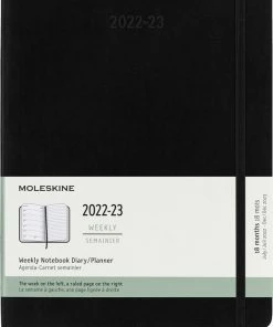 Beste Verkoop 🥰 Moleskine 18 Maanden Agenda - 2022/23 - Wekelijks - XL - Zachte Kaft - Zwart 😀