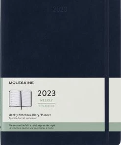 Aanbiedingen ✔️ Moleskine 12 Maanden Agenda - 2023 - Wekelijks - XL - Zachte Kaft - Saffier Blauw ✔️