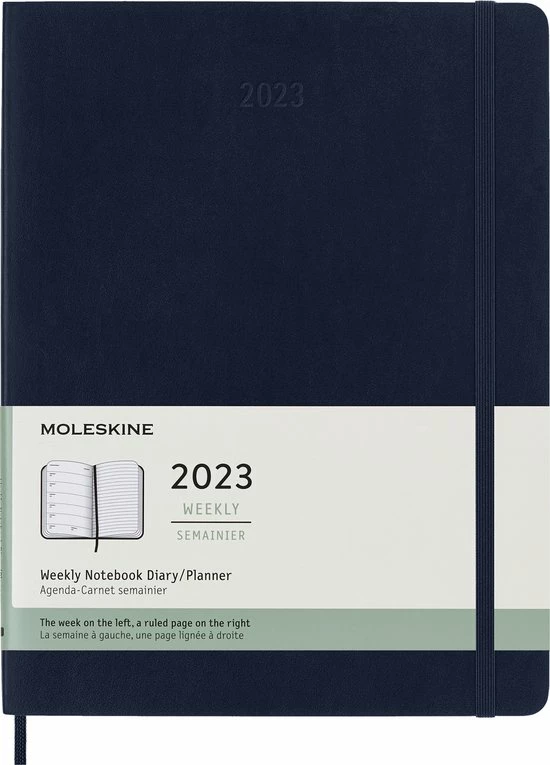 Aanbiedingen ✔️ Moleskine 12 Maanden Agenda - 2023 - Wekelijks - XL - Zachte Kaft - Saffier Blauw ✔️ 3 Aanbiedingen ✔️ Moleskine 12 Maanden Agenda - 2023 - Wekelijks - XL - Zachte Kaft - Saffier Blauw ✔️