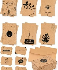 Promo ๐ฏ Partizzle® Partizzle 36x Kraft Verjaardag & Bedankt Wenskaarten Set - Verjaardagskaart Kaartjes - Ansichtkaarten Met Enveloppen - Duurzaam ๐ฅ